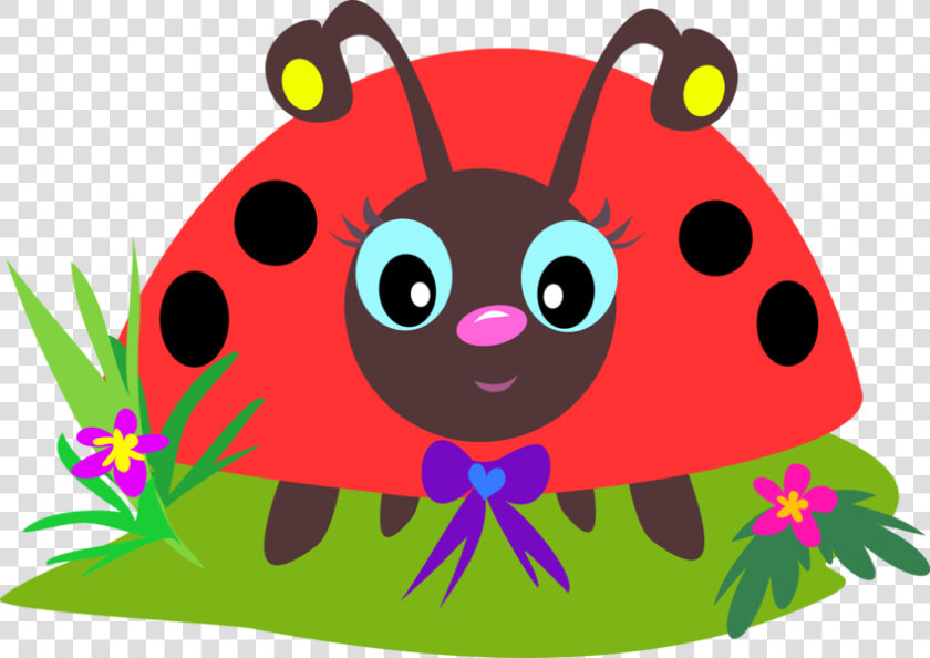 Transparent Red Ladybug Clipart   Lady Bug On The Flower Cartoon  HD Png DownloadTransparent PNG