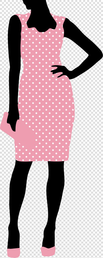 Fashion Woman Pink Polka Dot Dress Clip Arts   Fashion Model Clipart Transparent  HD Png DownloadTransparent PNG