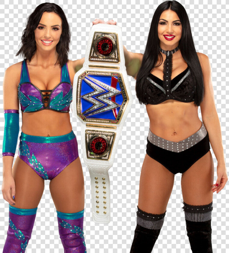 After Hearing Rumors Of Peyton Royce And Billie Kay   Billie Kay And Peyton Royce Holding Hands  HD Png DownloadTransparent PNG