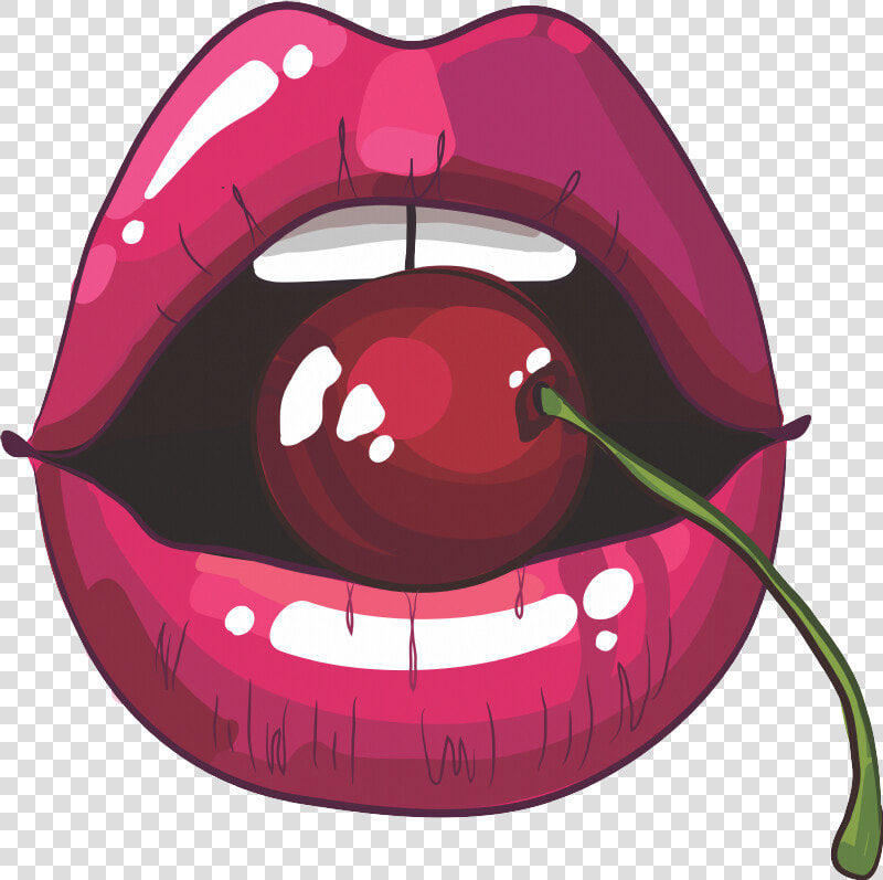 Adesivo Decorativo Boca Cereja   Rolling Stones Mouth With Cherry  HD Png DownloadTransparent PNG