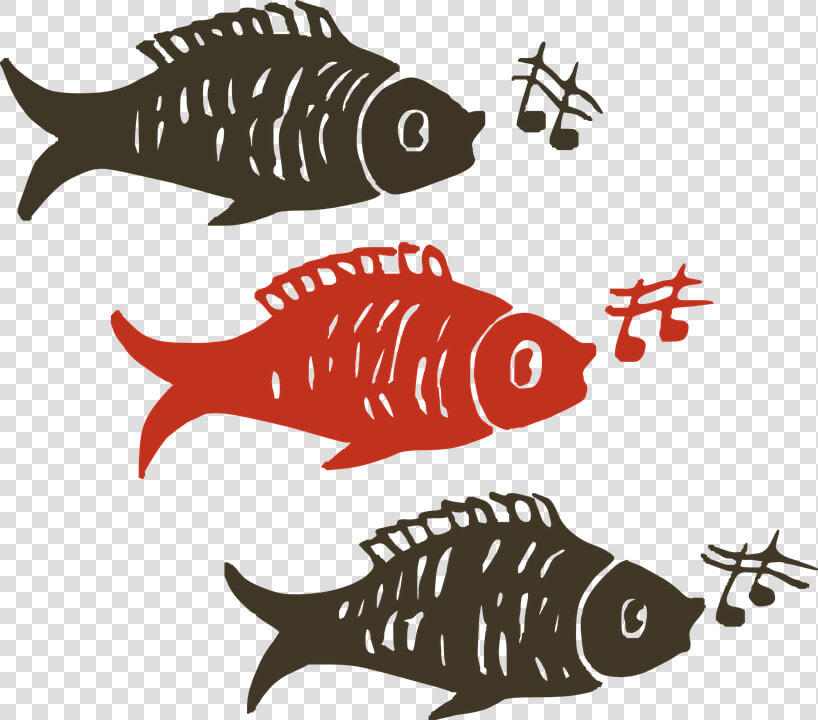 Fish  Animals  Music  Singing  Sea  Silhouettes   Singing Fish Clipart  HD Png DownloadTransparent PNG