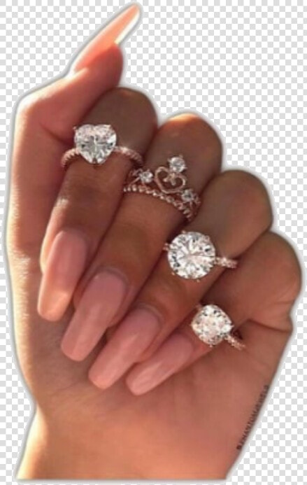  7rings  arianagrande  png  hand  rich   Diamond Ring On Every Finger  Transparent PngTransparent PNG