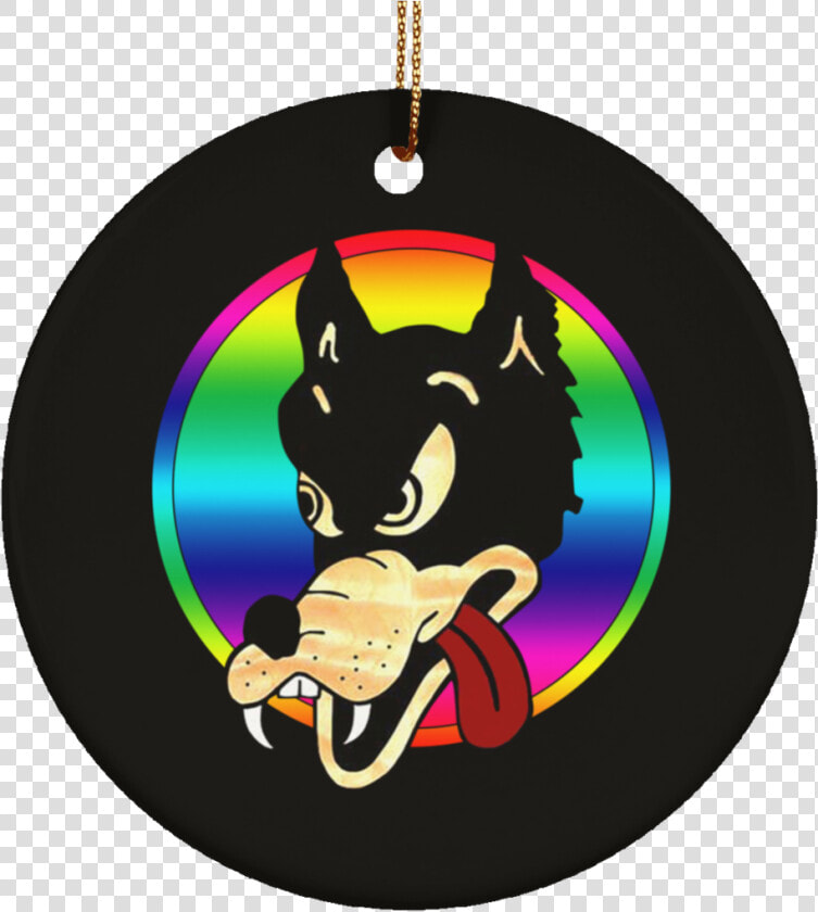 Wolf Guitar Ceramic Circle Tree Ornament  HD Png DownloadTransparent PNG