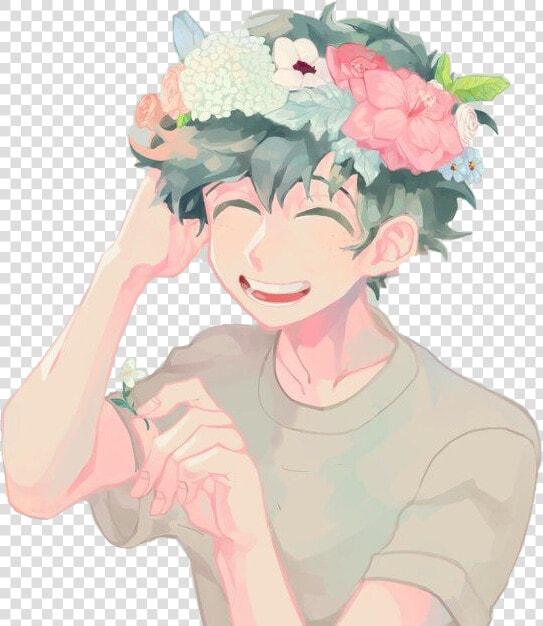 Izuku Midoriya   Deku   Bnha   Anime Izukumidoriya   Midoriya Izuku Flower Crown  HD Png DownloadTransparent PNG