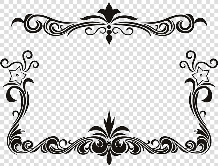 White Floral Border Png Download Image   Black And White Border Design  Transparent PngTransparent PNG