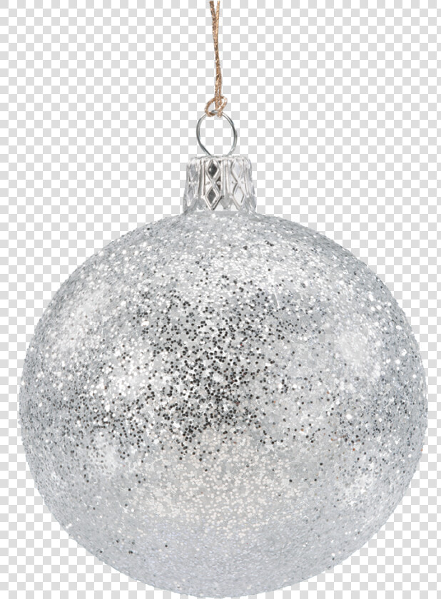 Glass Bauble Silver With Glitter  7 Cm   Christmas Baubles Silver Glitter  HD Png DownloadTransparent PNG