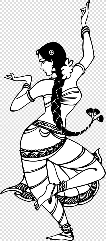 Dancing Indian Art Pinterest   Indian Dancing Girl Drawing  HD Png DownloadTransparent PNG