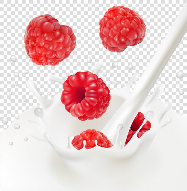 Raspberries With Milk  HD Png DownloadTransparent PNG