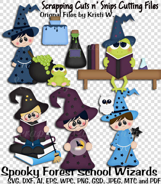 Spooky Forest School Wizards Cutting Files   Cartoon  HD Png DownloadTransparent PNG