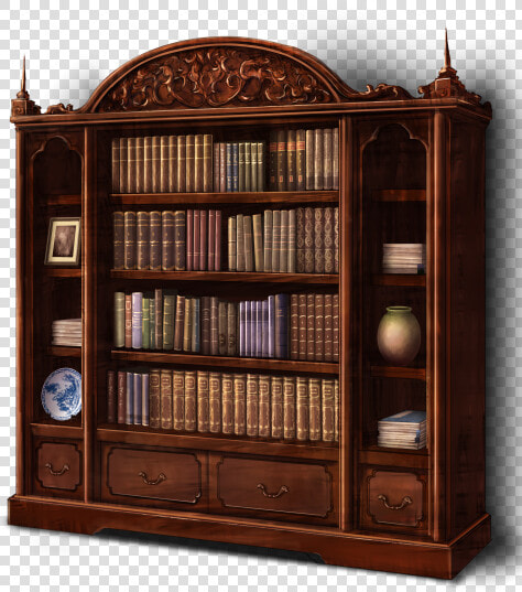 Antique Bookshelf   Transparent Background Bookshelves Png  Png DownloadTransparent PNG