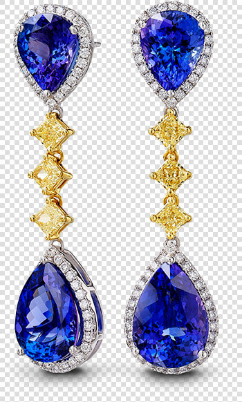 Shimansky Pear Tanzanite And Fancy Yellow Diamond Earrings  HD Png DownloadTransparent PNG