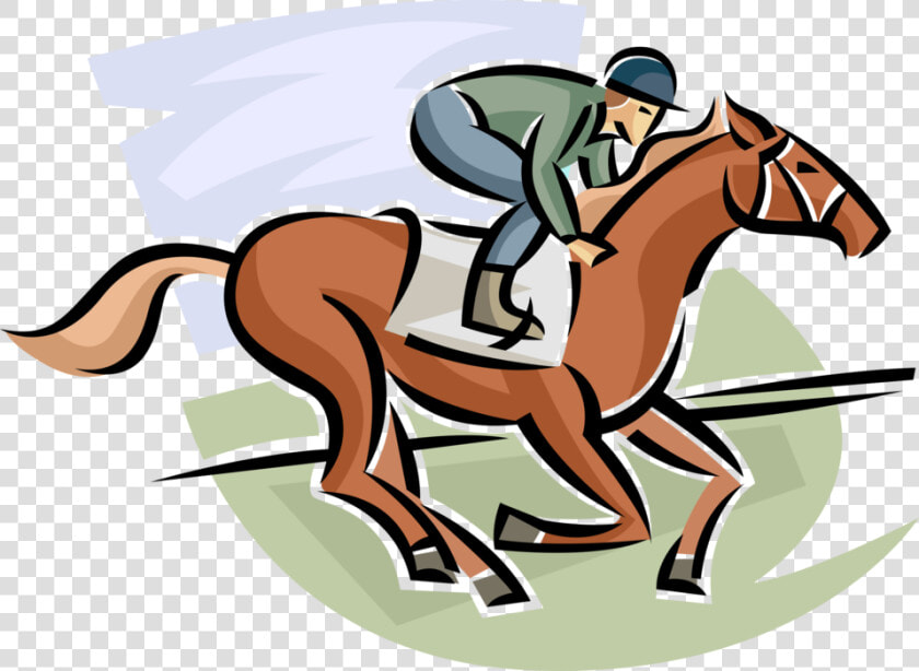 Vector Illustration Of Equestrian Horse Race With Jockey  HD Png DownloadTransparent PNG