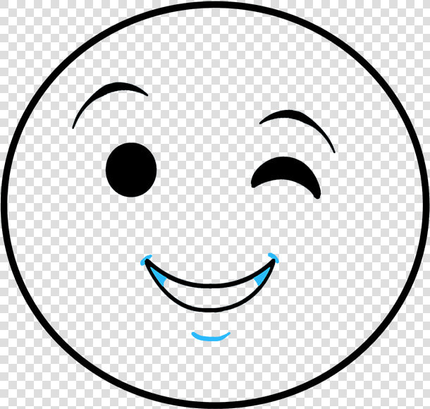 How To Draw Wink Emoji   Smiley  HD Png DownloadTransparent PNG