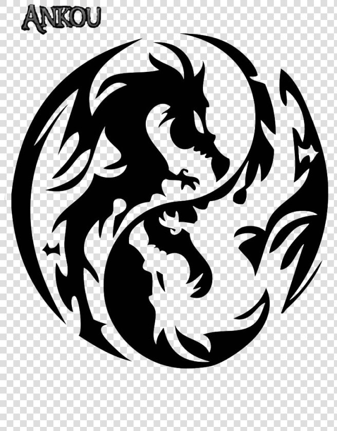 Yin Yang Dragon Tattoo Photo   Yin Yang Dragon Png  Transparent PngTransparent PNG