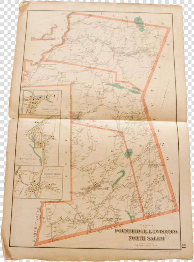 Antique 19th Century Julius Bien Pound Ridge Scotts   Atlas  HD Png DownloadTransparent PNG