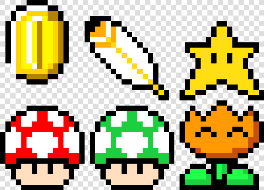 Mario Power Ups Pixel Art  HD Png DownloadTransparent PNG