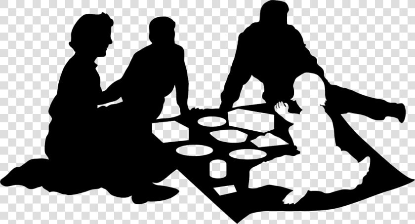 Family Picnic Black Silhouette   Family Picnic Picnic Silhouette  HD Png DownloadTransparent PNG