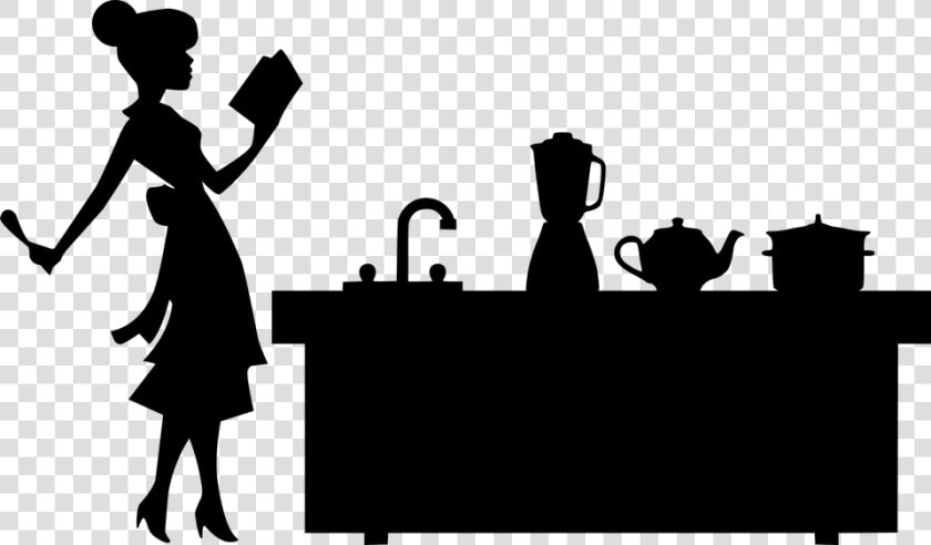 Kitchen  Woman  Silhouette  Chef  Book  Lady  Cooking   Recipe  HD Png DownloadTransparent PNG