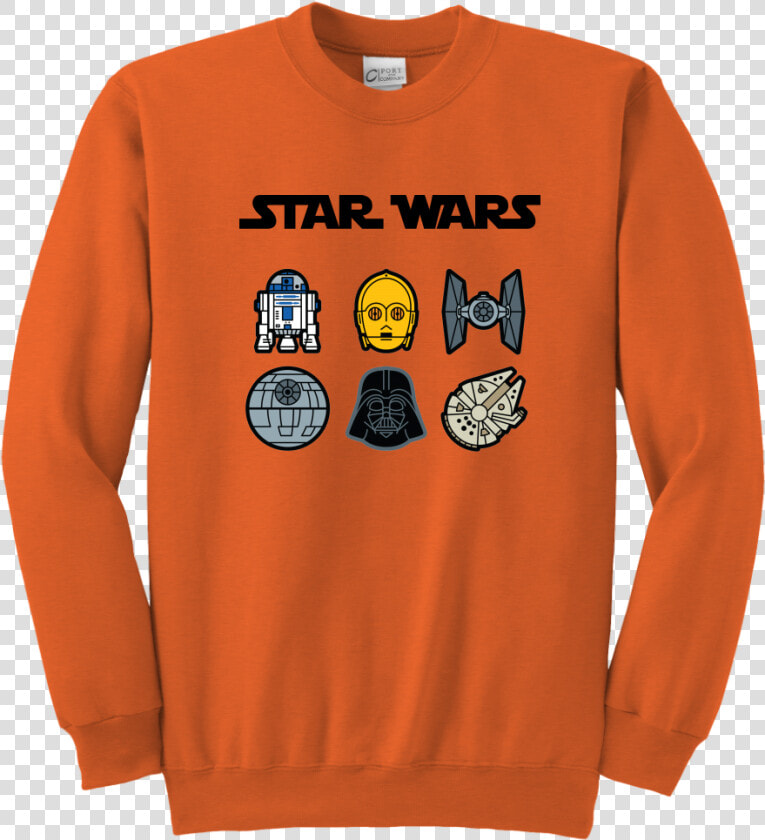 Characters Star Wars Darth Vader R2d2 C3po Youth Crewneck   Long sleeved T shirt  HD Png DownloadTransparent PNG