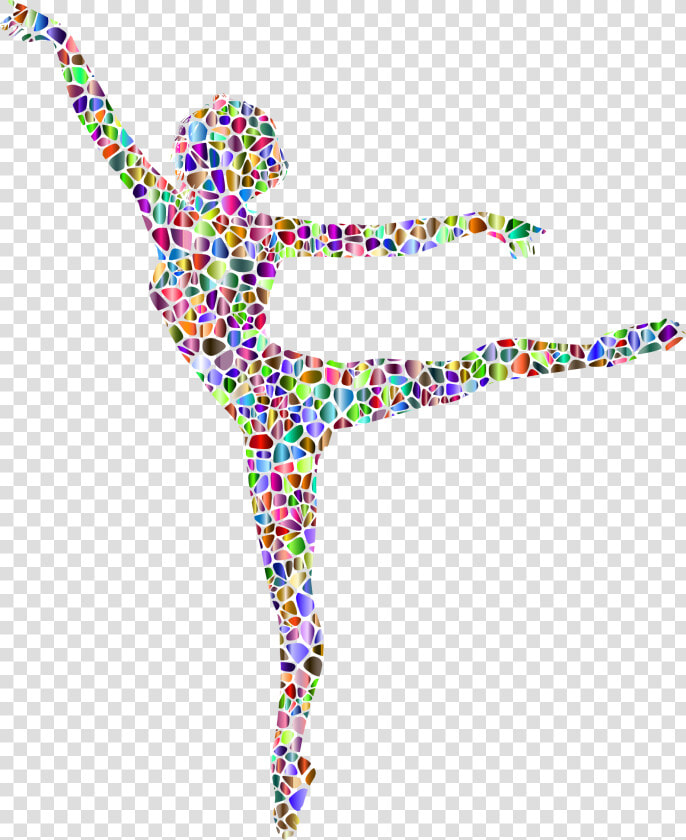 Polychromatic Tiled Lithe Dancing Woman Silhouette   Transparent Background Dancing Woman Silhouette  HD Png DownloadTransparent PNG