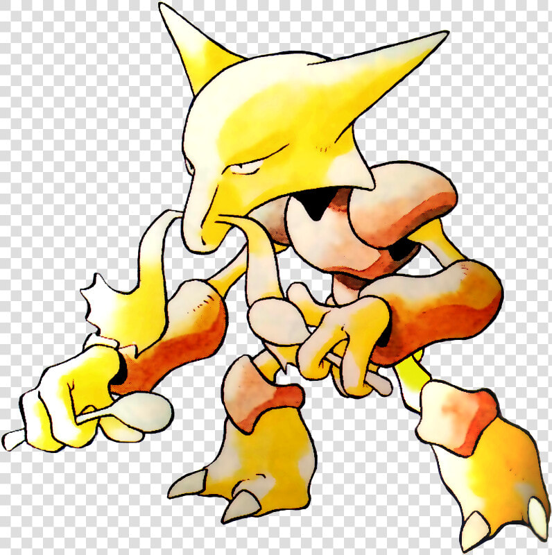 Alakazam Pokemon Red And Blue Official Art   Alakazam Sugimori  HD Png DownloadTransparent PNG