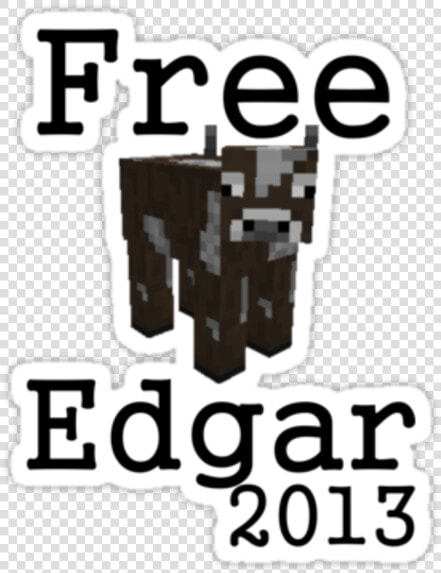 Free Edgar 2013 Earring Text   Minecraft Cow  HD Png DownloadTransparent PNG