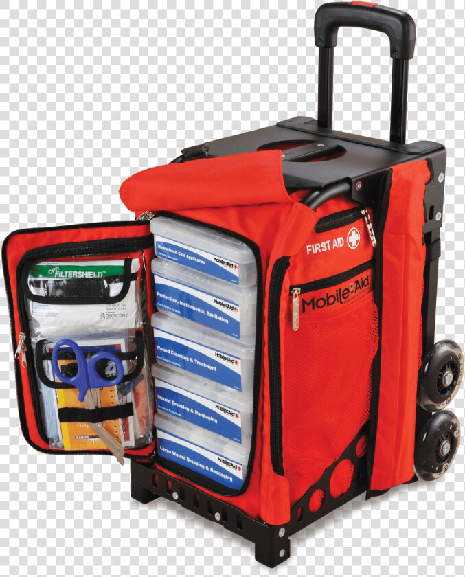  fully Loaded  Mobileaid Easy Roll Hi Visibility Trauma   First Aid Kit With Wheels  HD Png DownloadTransparent PNG