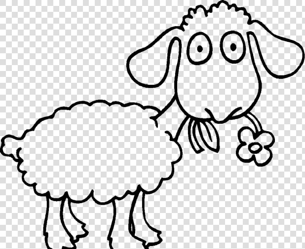 Adult Sheep Coloring Pages Coloringstar Eating Flowercoloring   Sheep Drawing Png Transparent  Png DownloadTransparent PNG