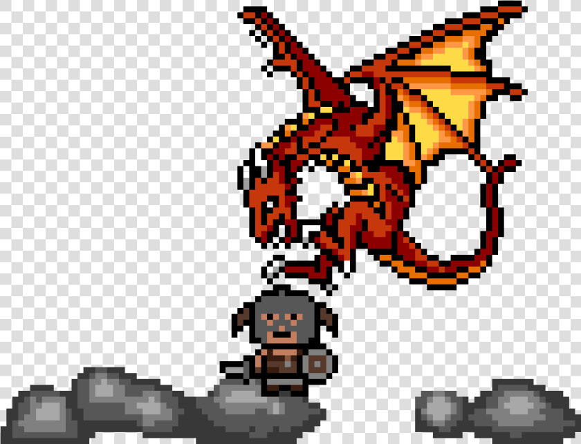 Dovahkiin And Ancient Dragon   Pixel Art Dragon  HD Png DownloadTransparent PNG