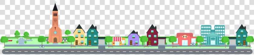 City  Road  Community  Building  Architecture  Houses   Road In Town Clipart  HD Png DownloadTransparent PNG