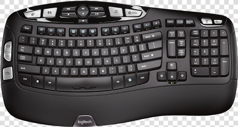 Wireless Keyboard K350   Logitech Wave Keyboard  HD Png DownloadTransparent PNG