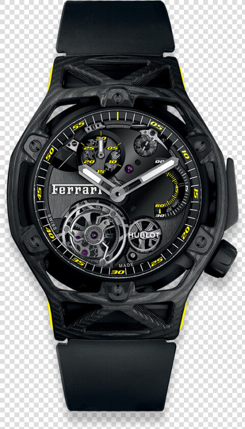 Novelties Techframe Ferrari Tourbillon Chronograph   Iwc Top Gun Ceratanium  HD Png DownloadTransparent PNG