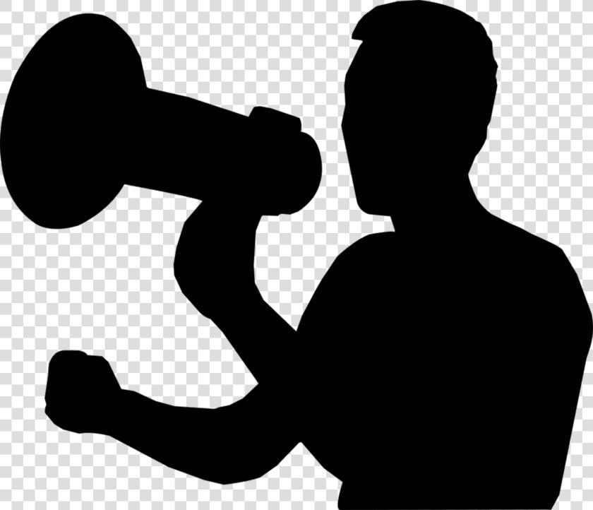 Silhouette​  Man  Megaphone  Screaming  Announcement   Yelling Silhouette Png  Transparent PngTransparent PNG