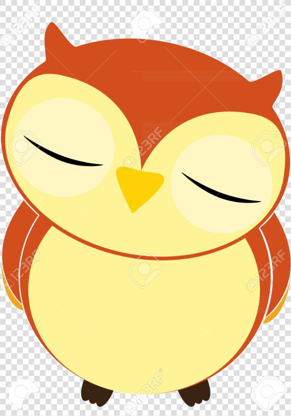 Yellow Owl Sleeping Clipart Transparent Png   Cartoon  Png DownloadTransparent PNG