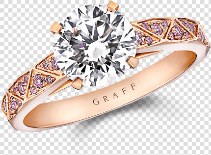 A Graff Round Brilliant Diamond Laurence Graff Signature   Graff Pink Engagement Ring  HD Png DownloadTransparent PNG