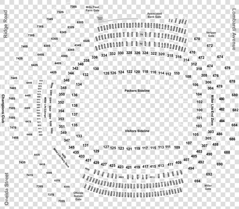 Section Lambeau Field Seating Chart  HD Png DownloadTransparent PNG