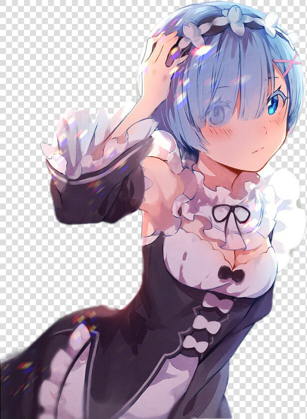  rezero  rem  remu  anime  blue   Rem Rin Anime Manga  HD Png DownloadTransparent PNG