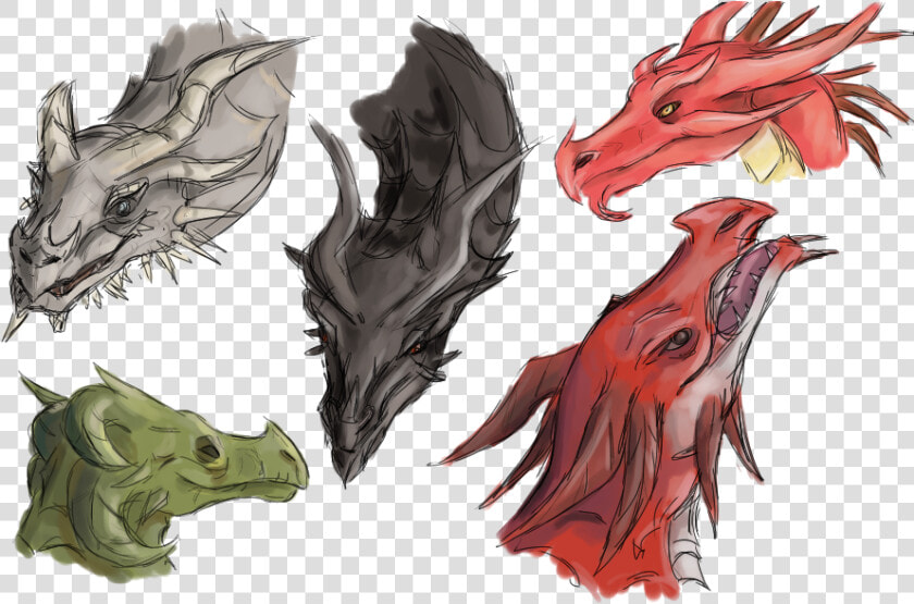 Spent The Whole Afternoon Doodling Nerds alduin  Paarthurnax    Skyrim Durnehviir Odahviing Alduin Paarthurnax  HD Png DownloadTransparent PNG