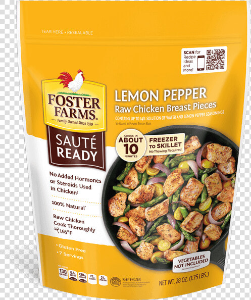 Saute Ready Lemon Pepper Chicken Breasts   Foster Farms Frozen Chicken Asian  HD Png DownloadTransparent PNG