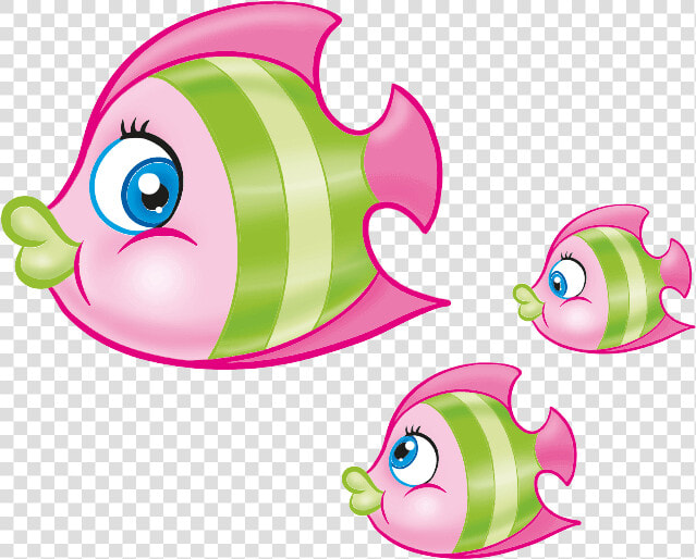 Tropical Fish Wall Decals For Children   Pink Fish Sticker  HD Png DownloadTransparent PNG