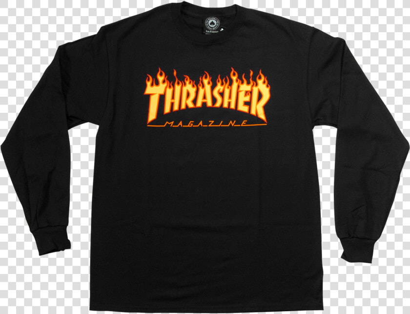 Thrasher Flame Black T   Thrasher Magazine  HD Png DownloadTransparent PNG