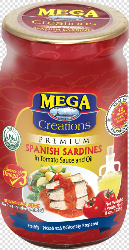 Mega Creations Spanish Sardines In Tomato Sauce And   Mega Tuna  HD Png DownloadTransparent PNG