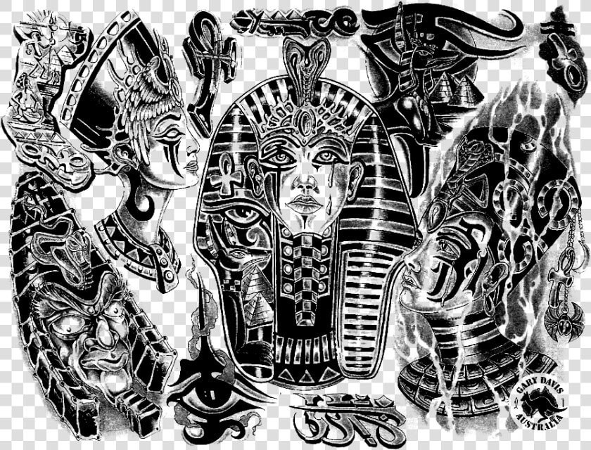 Tattoo Ancient Sleeve Artist Egypt Egyptian Clipart   Diseños De Tatuaje Egipcio  HD Png DownloadTransparent PNG