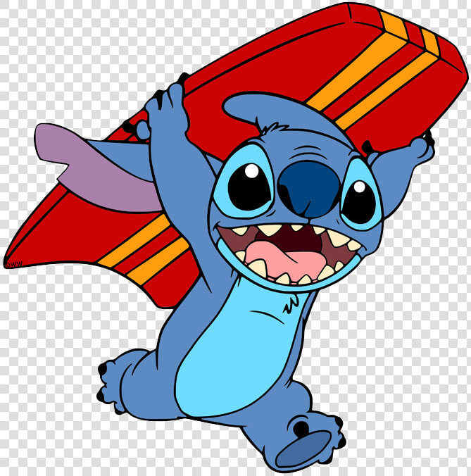 Clip Art Of Stitch Running With A Surfboard From Lilo   Lilo And Stitch Easter Transparent  HD Png DownloadTransparent PNG