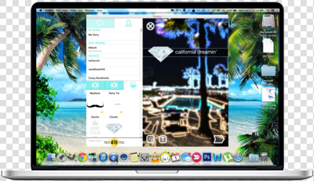 Send And Receive Snaps On Your Mac   Beach  HD Png DownloadTransparent PNG