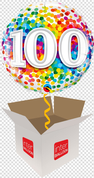 100 Rainbow Confetti   Number 100 Balloon  HD Png DownloadTransparent PNG