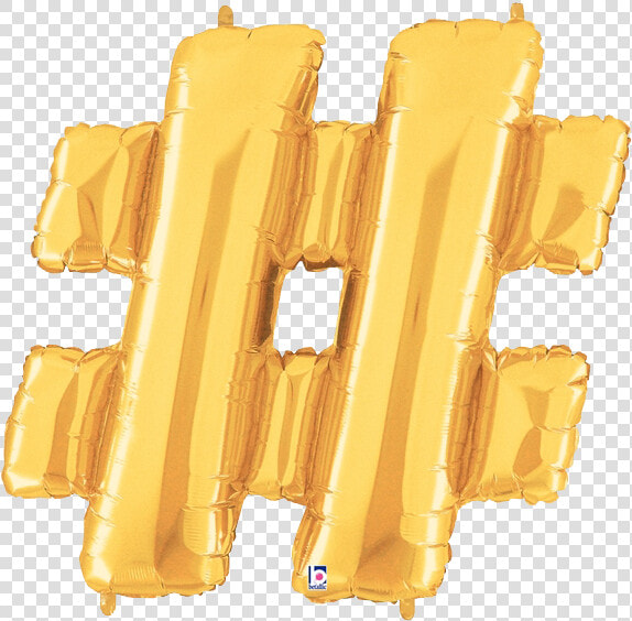 Gold Hashtag Foil Balloon Letters   Symbol Hashtag Foil Balloon  HD Png DownloadTransparent PNG