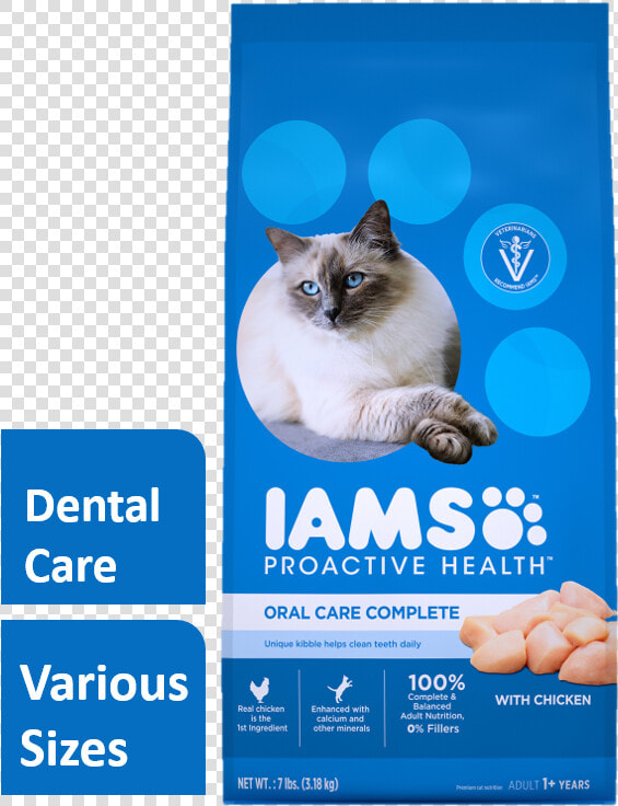 Iams Proactive Health Oral Care Complete With Chicken   Iams Cat Food Blue  HD Png DownloadTransparent PNG