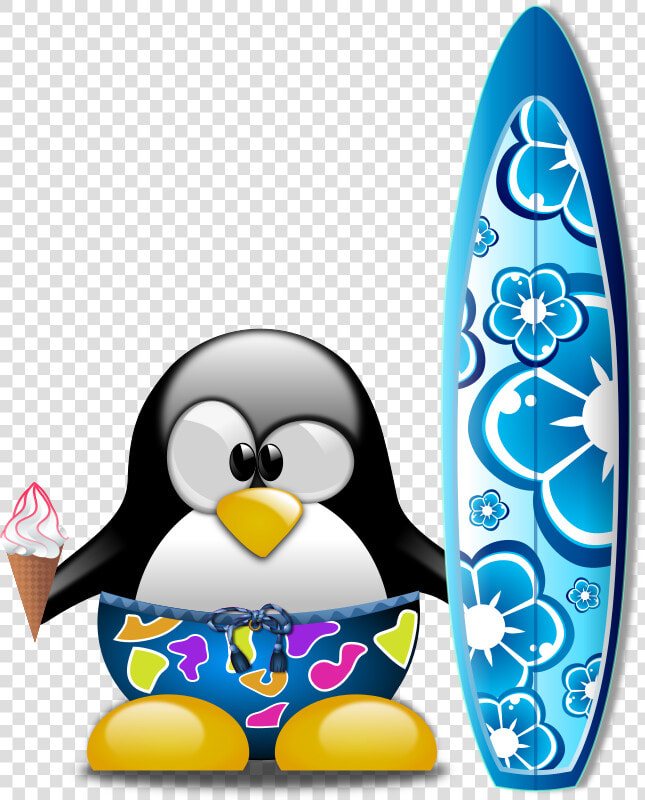 Tux The Surfer  HD Png DownloadTransparent PNG