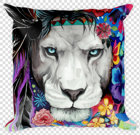 Throw Pillows Electro Threads   Colorful Lion Lion Art  HD Png DownloadTransparent PNG